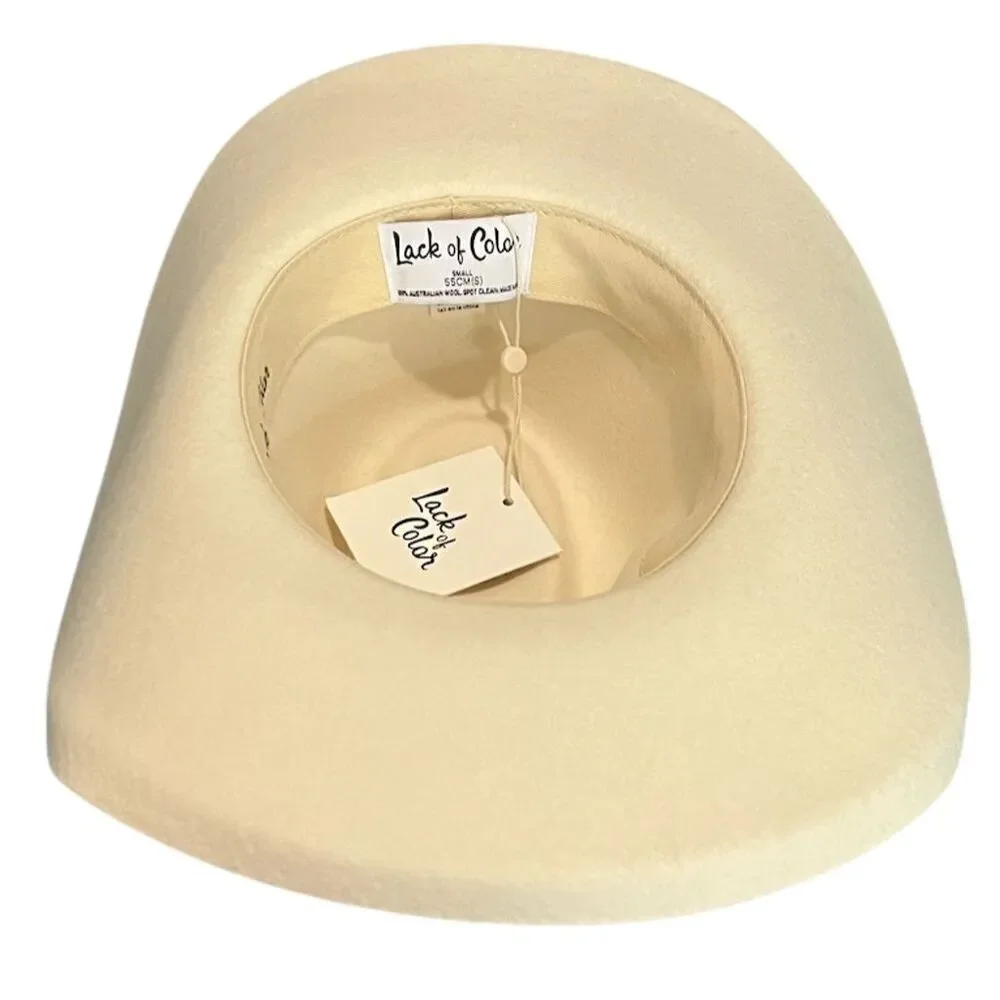 Lack Of Color Ivory Melodic Fedora Hat Unisex S Party All Seasons Western Rodeo